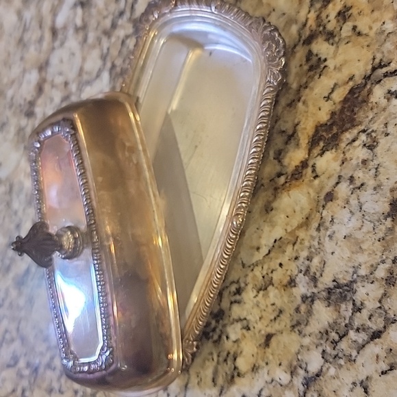 Vintage Elegant Silver Butter Dish - Picture 2 of 3